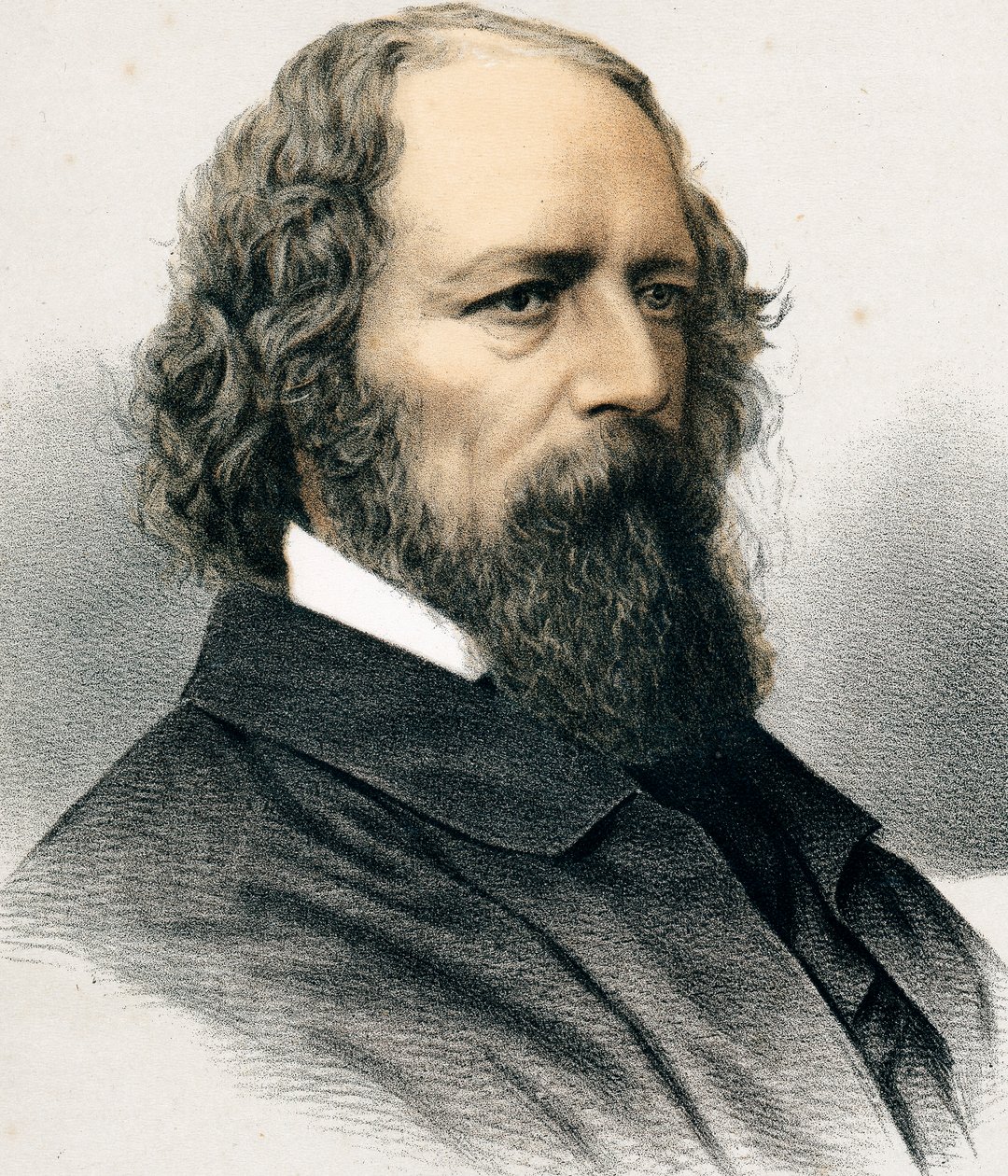 Alfred Tennyson, 1:e baron Tennyson, engelsk poet, c1880 av Unbekannt