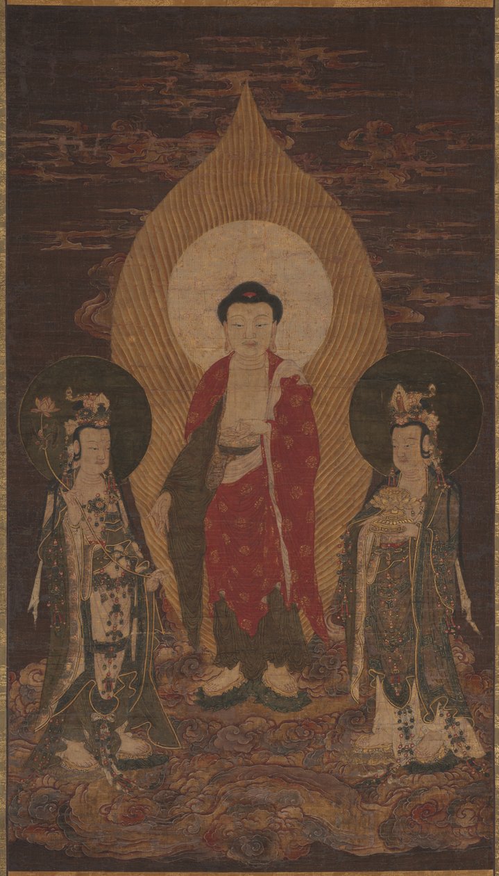 Amitabha-triaden, möjligen 1400-talet. av Unbekannt
