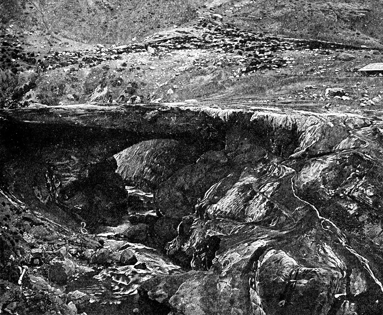 An Inca Bridge, Peru, 1895 av Unbekannt