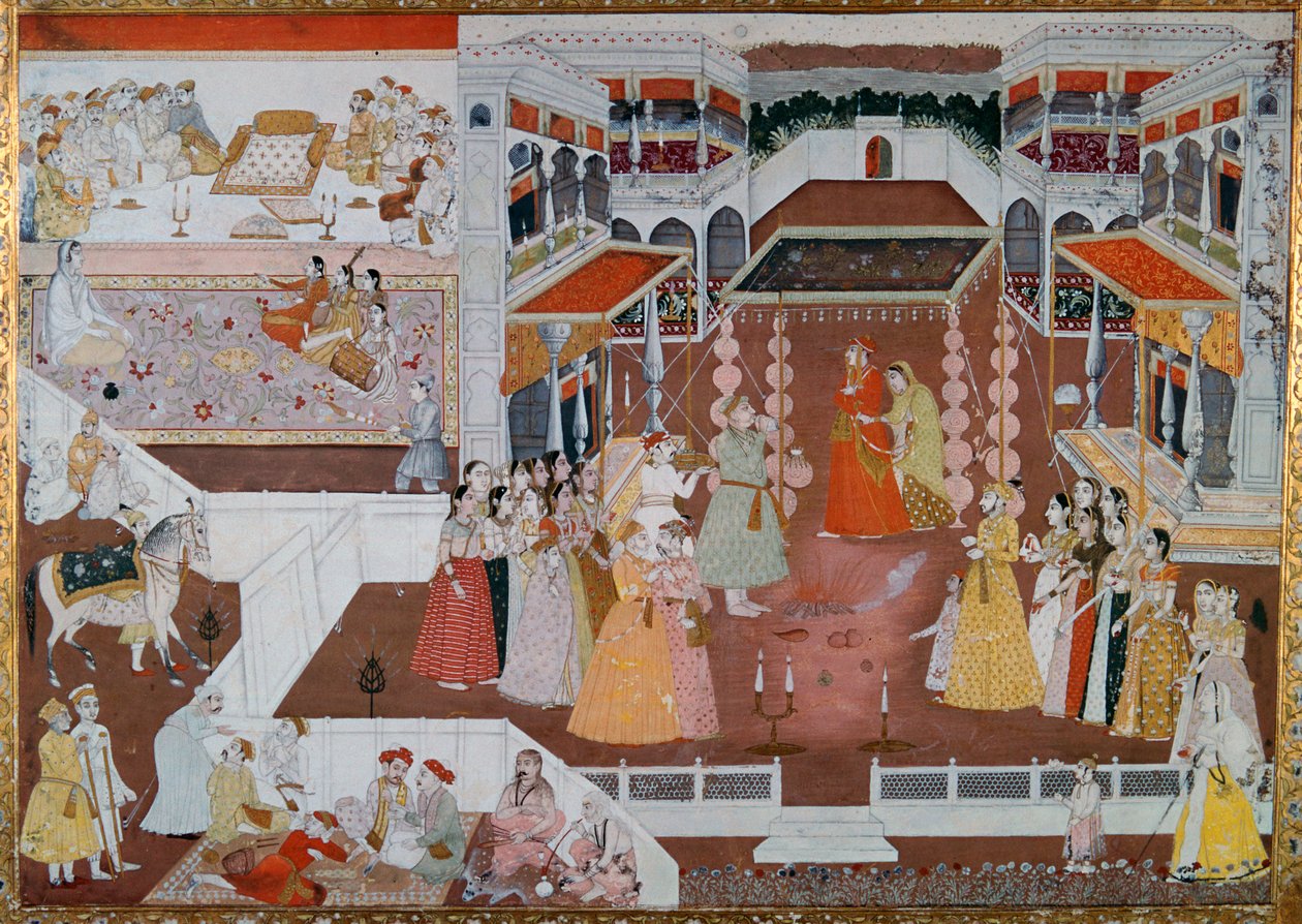 En indisk äktenskapsmålning från Lucknow, 1700-talet av Unbekannt