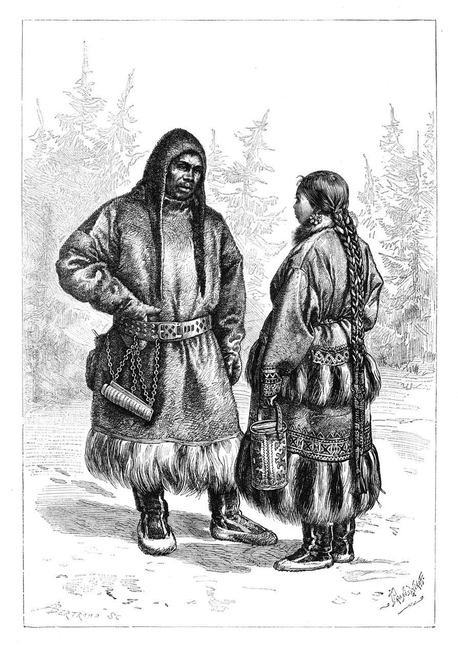 Ett par Ostyak, Asien, 1895 av Unbekannt