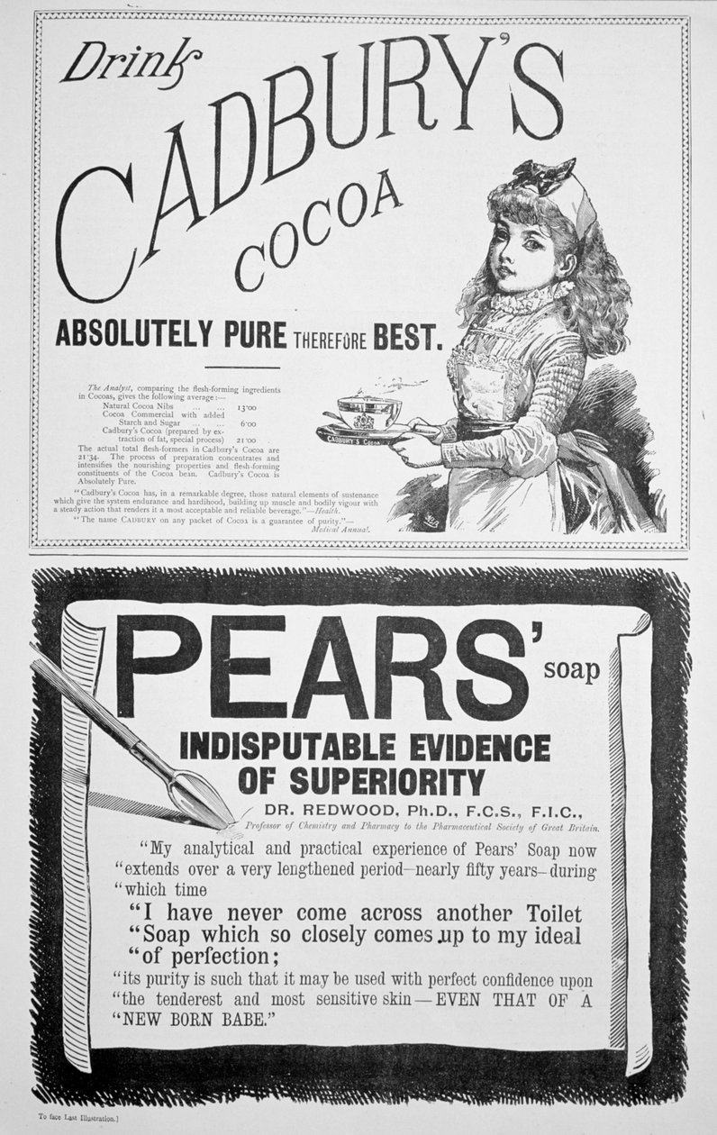 En reklamsida i julen, 1890. av Unbekannt