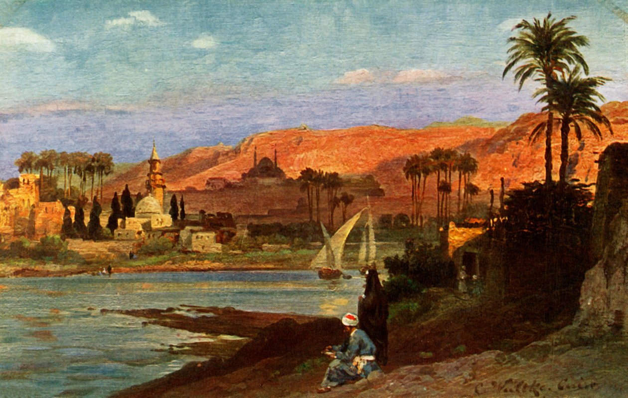 En kväll i Giza, c1918-c1939. av Unbekannt