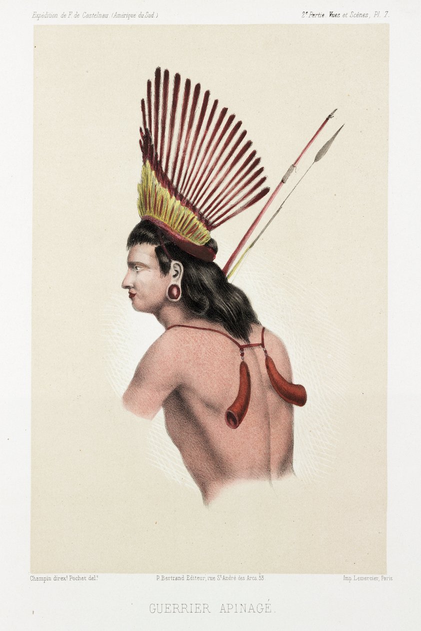 Apinage warrior, Brasilien, c 1843-1847 av Unbekannt