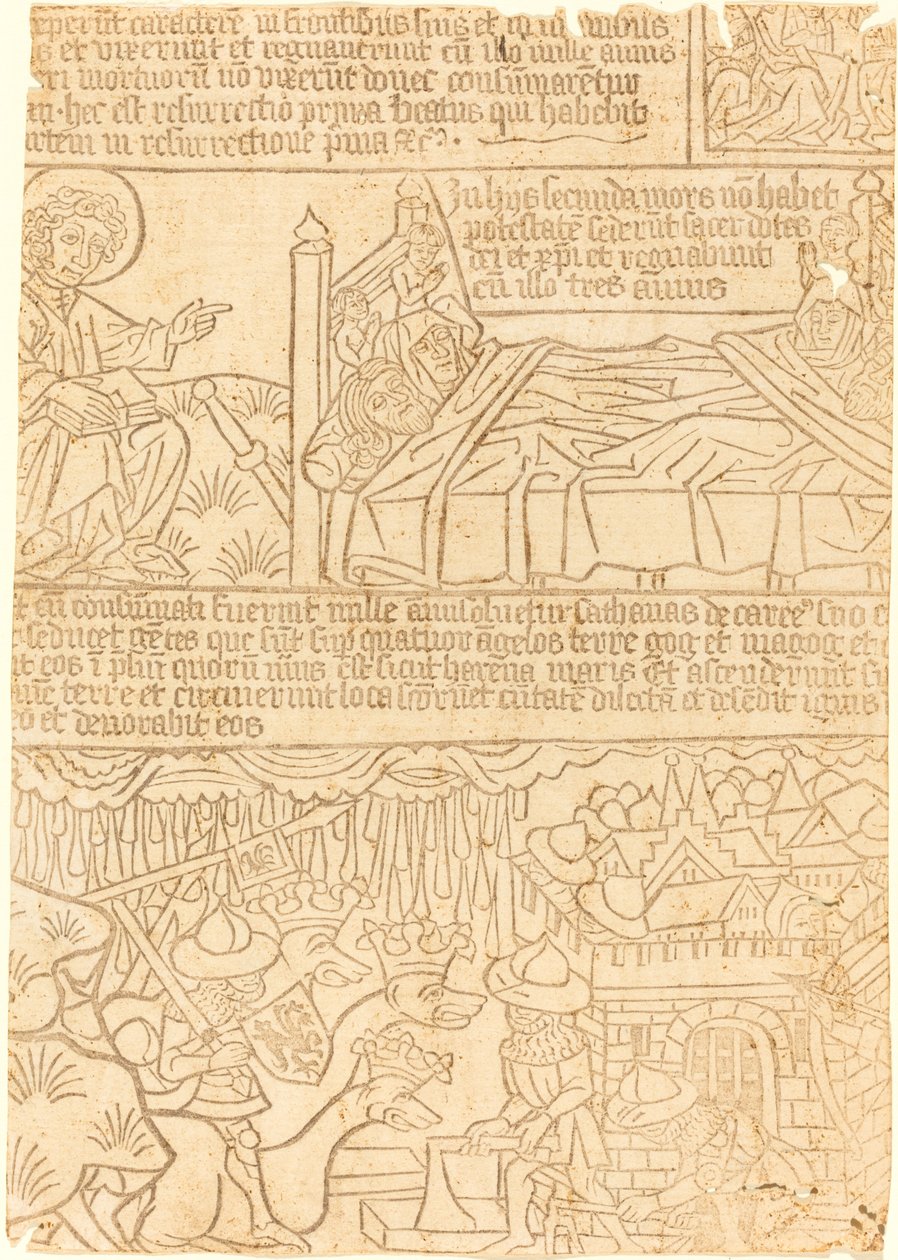 Apocalypse of John, blad 42, ca. 1465. av Unbekannt