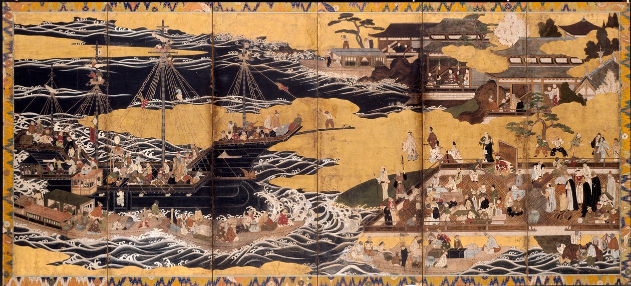 Sydbarbarernas ankomst, ca. 1600. av Unbekannt