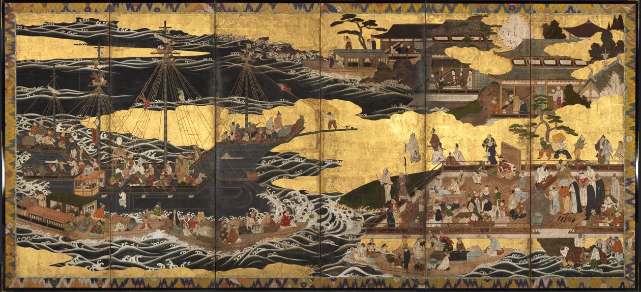 Sydbarbarernas ankomst, ca. 1600. av Unbekannt