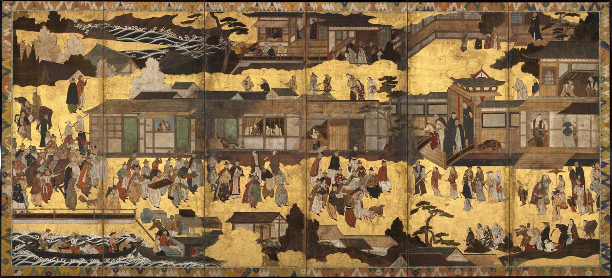 Sydbarbarernas ankomst, ca. 1600. av Unbekannt