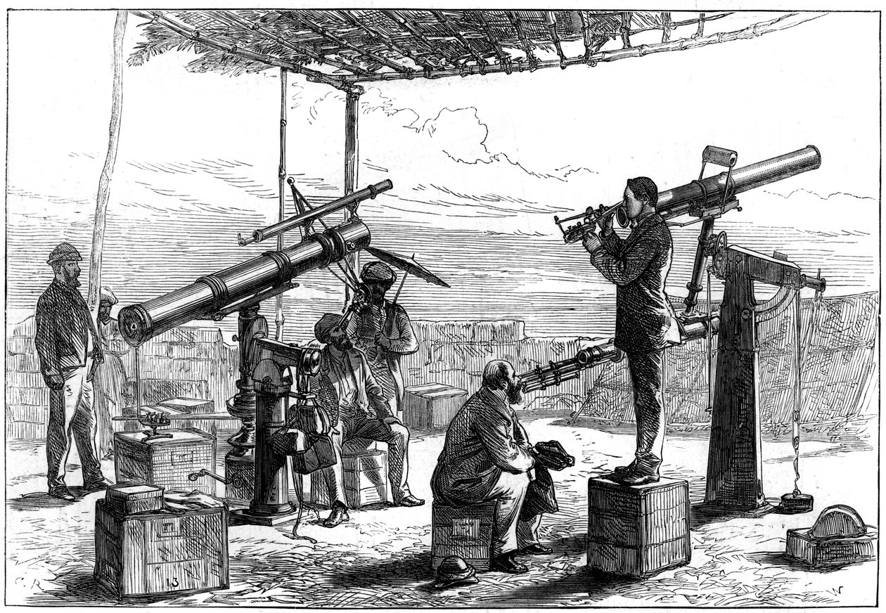 Astronomer som väntar på en förmörkelse, Indien, 1872 av Unbekannt