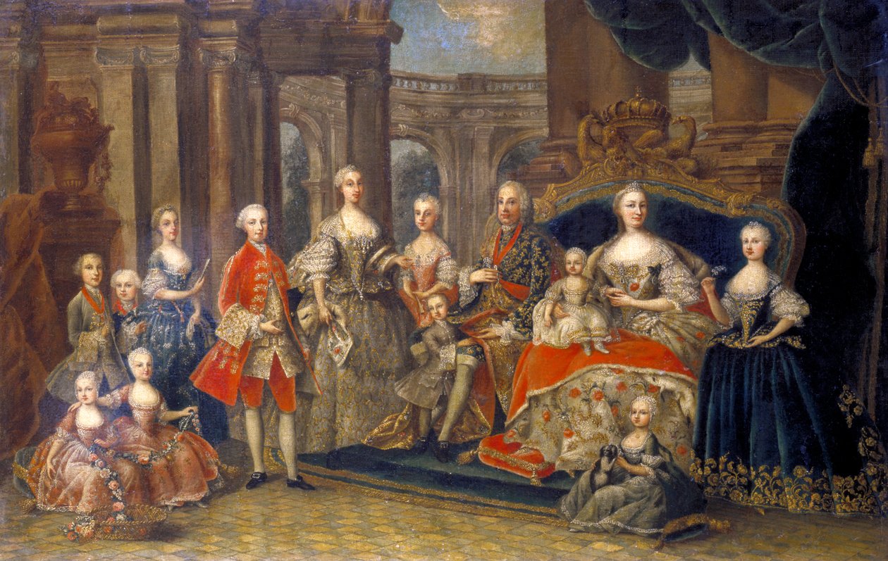 Österrikisk kejsarfamilj, c1764 av Unbekannt