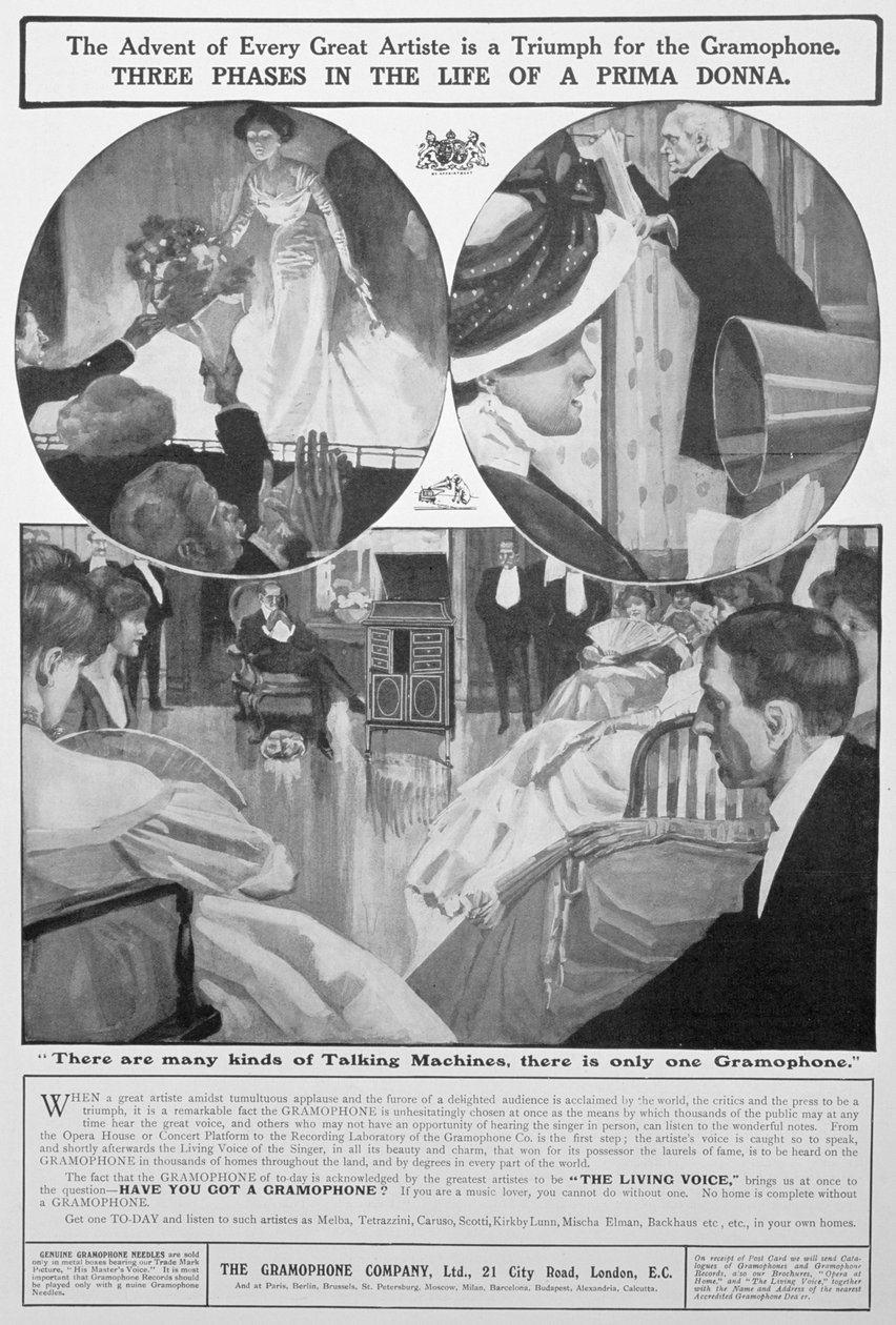 Avert för Gramophone Co, 1909 av Unbekannt