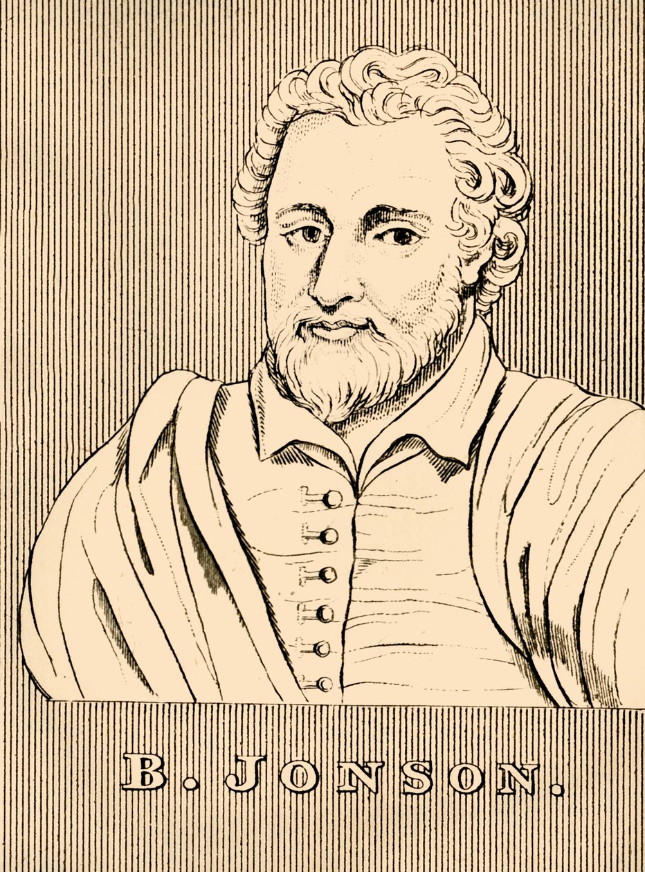 B. Jonson, c1572-1637, 1830. av Unbekannt