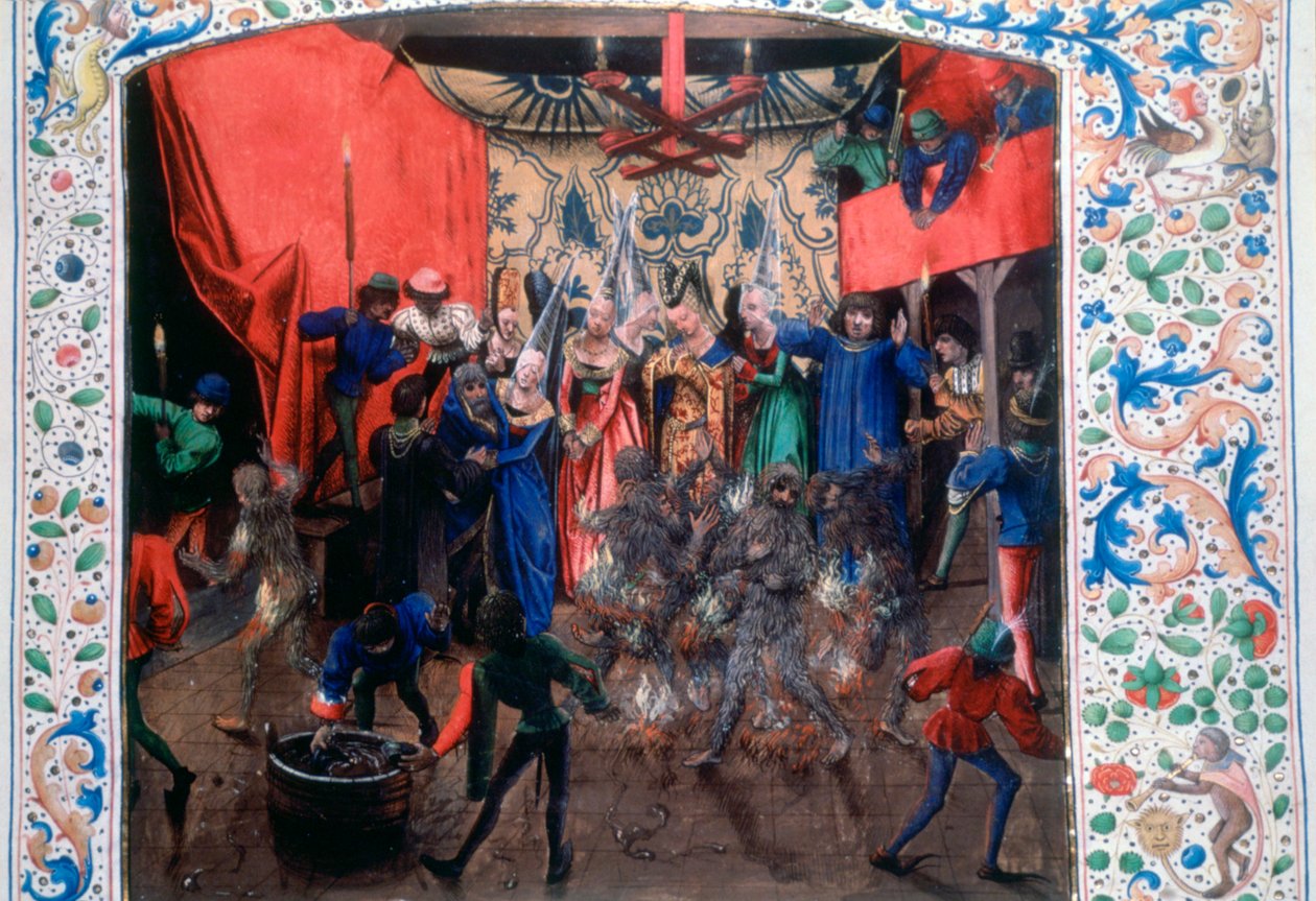 Ball of the Burning Men, 1393. c1470 av Unbekannt