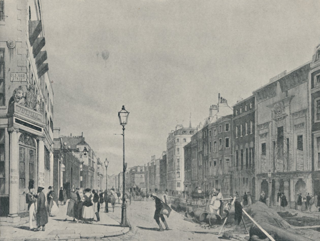 Ballonger över Piccadilly, 1842, 1920 av Unbekannt