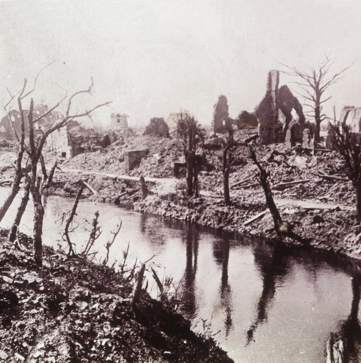 Banks of the Yser, Belgien, c1914-c1918 av Unbekannt