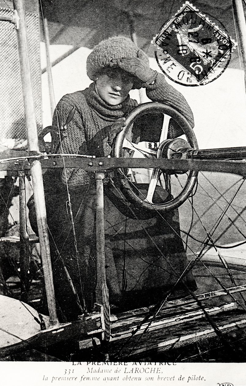 Baronessan Raymonde Delaroche, fransk flygare, 1909 av Unbekannt