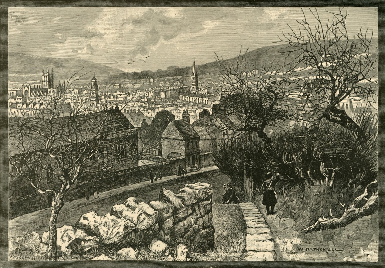 Bath, från Beechen Cliff, 1898. av Unbekannt