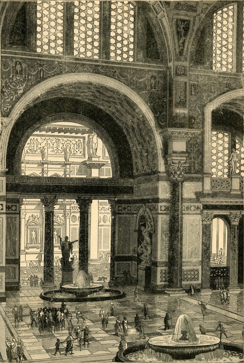 Caracallas bad restaurerade, 1890. av Unbekannt