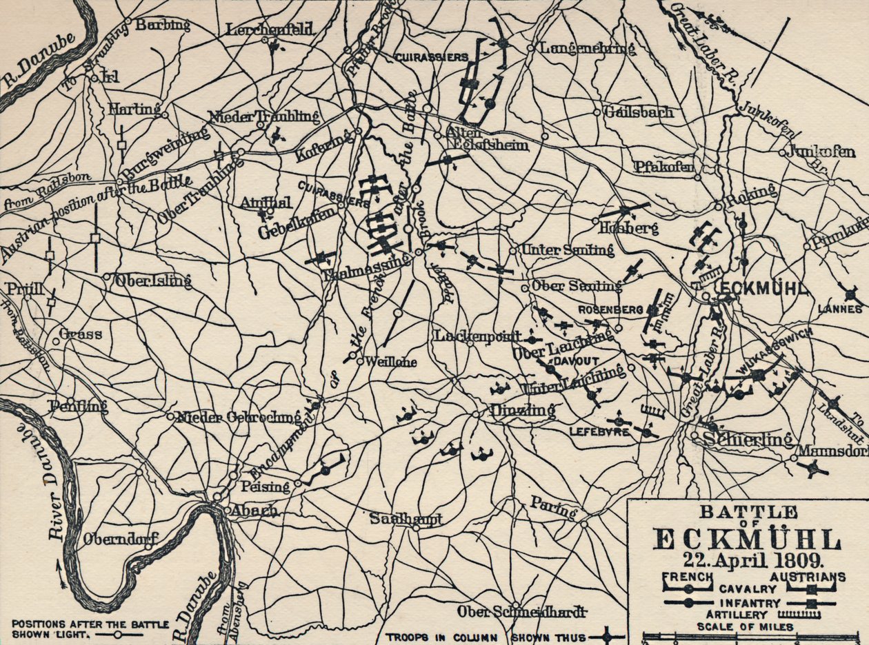 Slaget vid Eckmühl, 22 april 1809, 1896. av Unbekannt