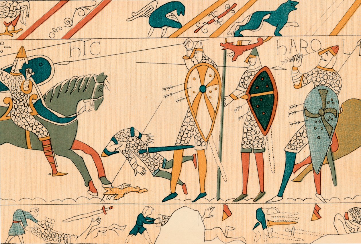 Battle of Hastings & Death of Harold, 1800-talet. av Unbekannt