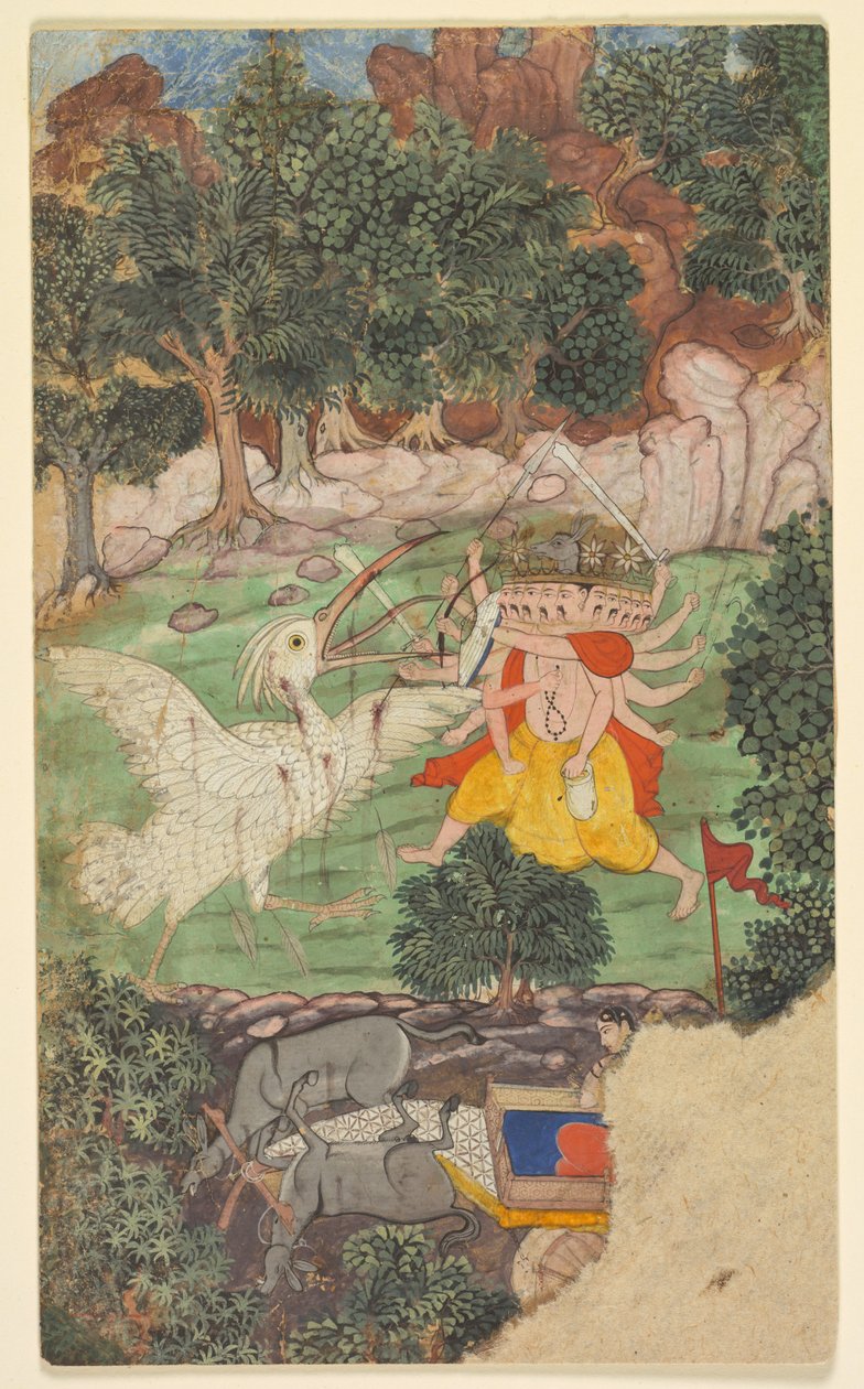 Slaget vid Ravana och Jatayu av Unbekannt Unbekannt