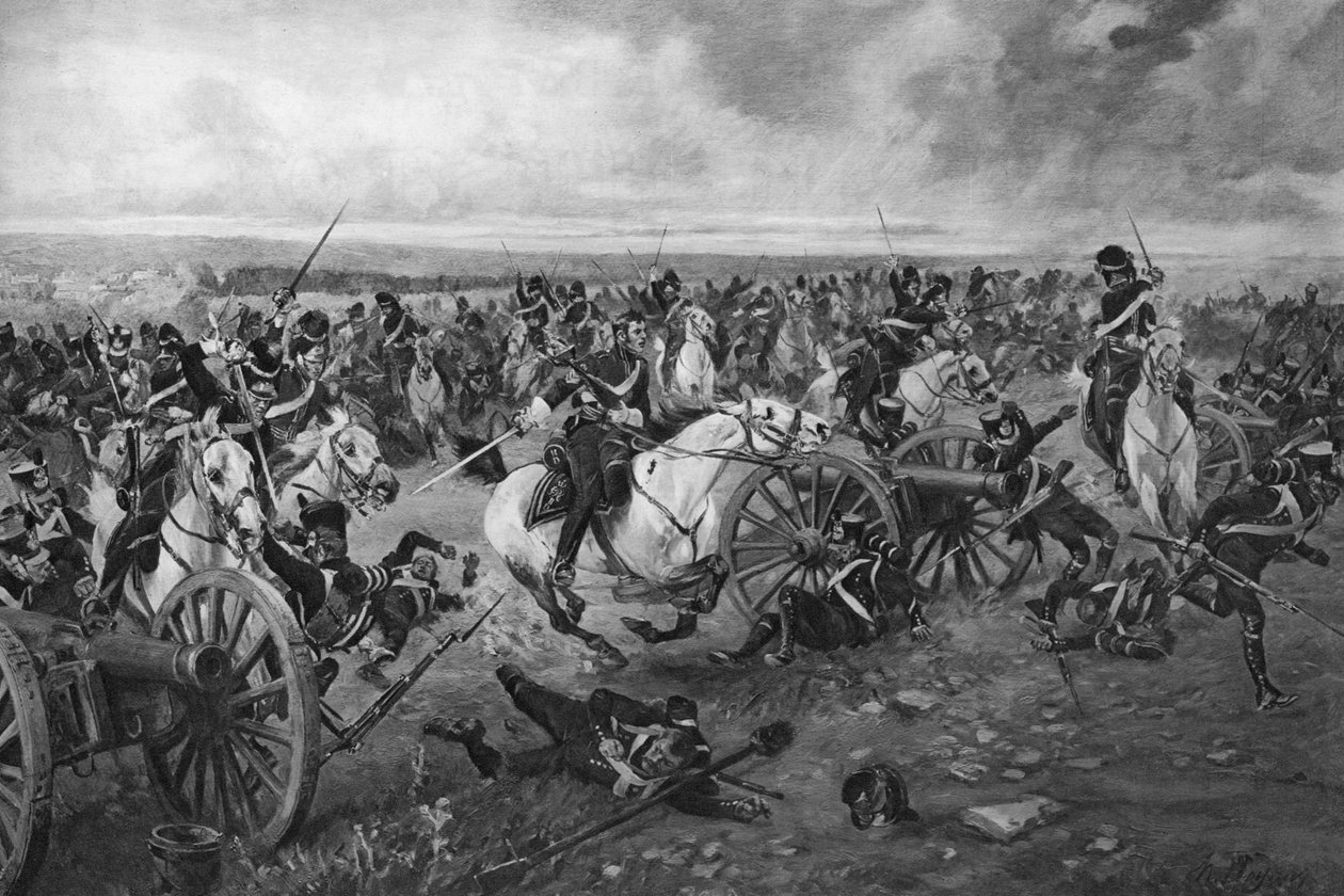 Slaget vid Waterloo, 1815 av Unbekannt