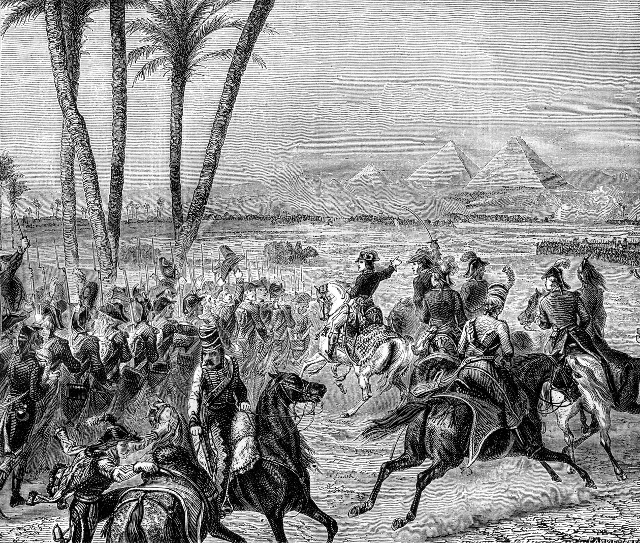Slaget vid pyramiderna, 21 juli 1798 1882-1884 av Unbekannt