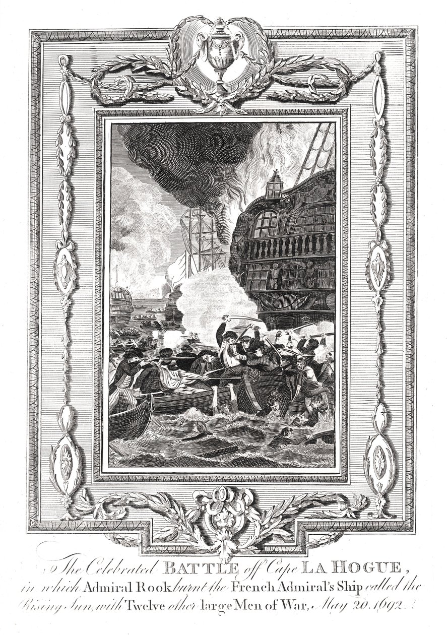 Slaget vid Cape LaHogue, 1692 av Unbekannt