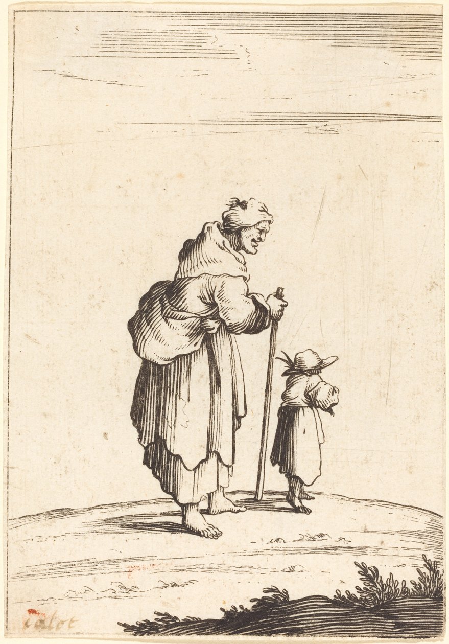 Tiggarkvinna och barn, 1600-talet. av Unbekannt