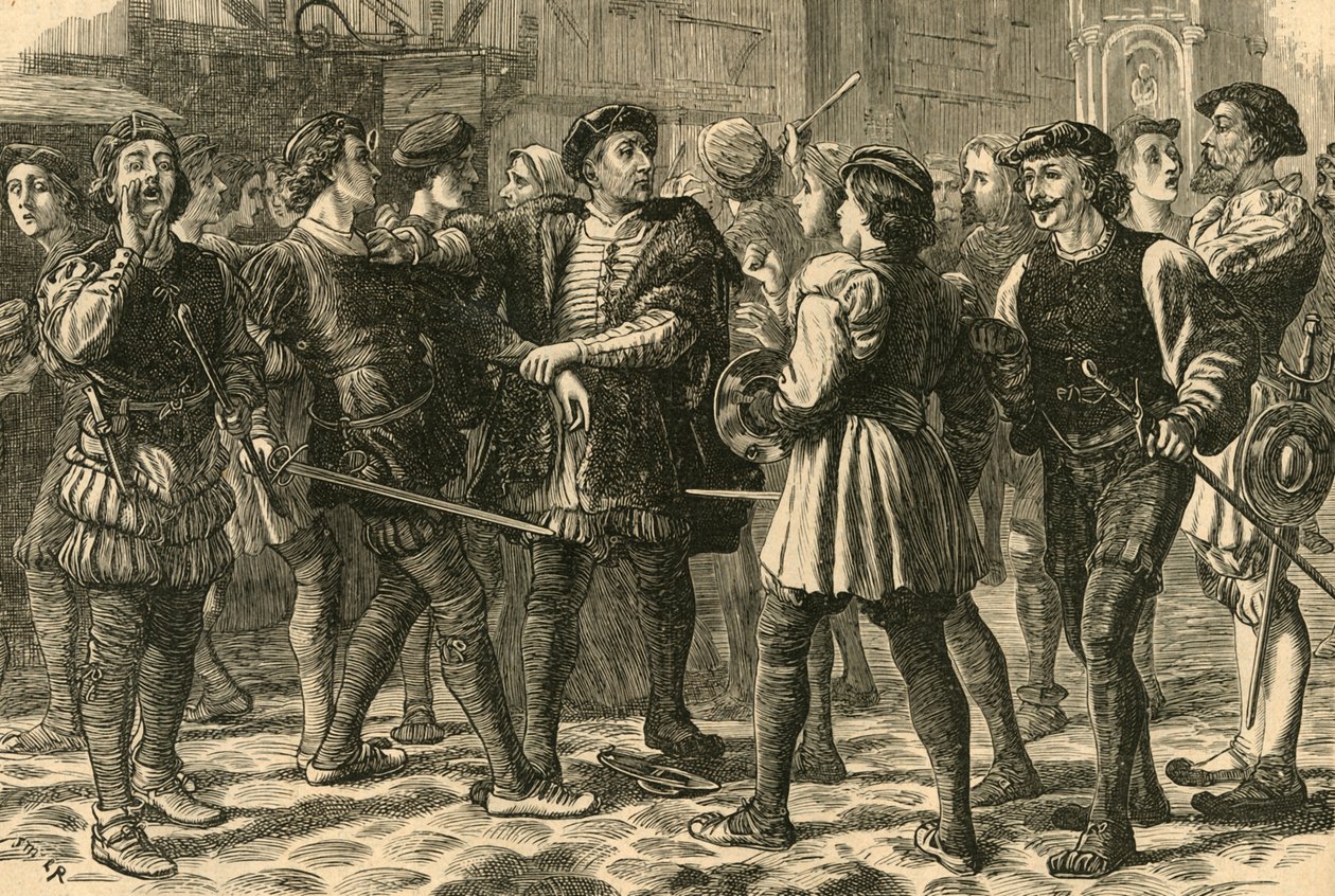 Början av upploppet i Cheapside, 1897. av Unbekannt
