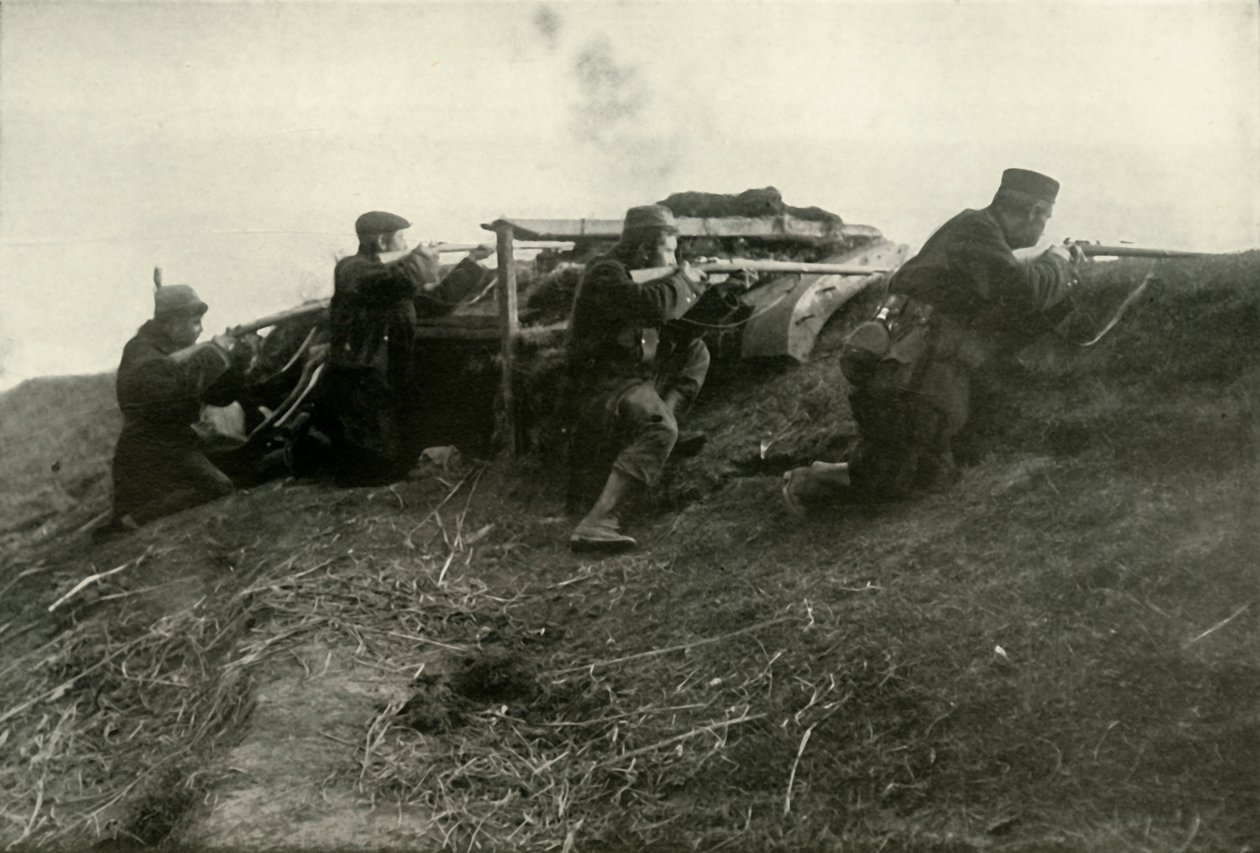 Belgare som håller floden vid Termonde, 1919. av Unbekannt
