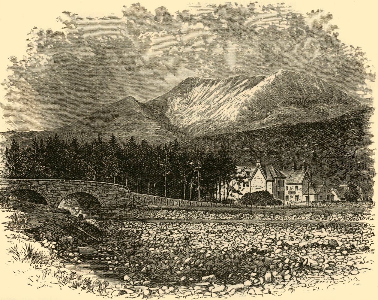 Ben Bay och Kinlochewe Hotel, 1898. av Unbekannt
