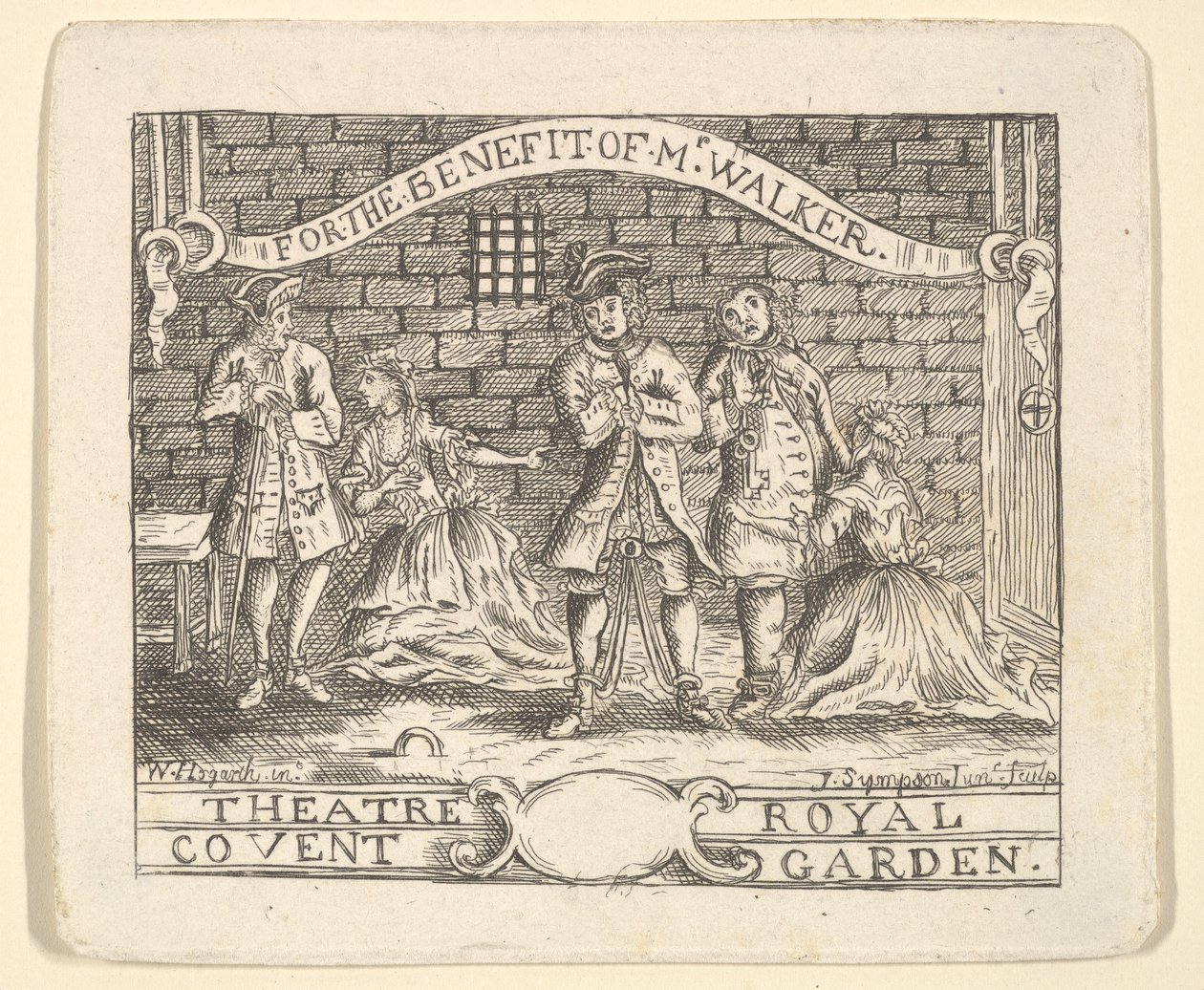 Förmånsbiljett för Walker, ca. 1735. av Unbekannt