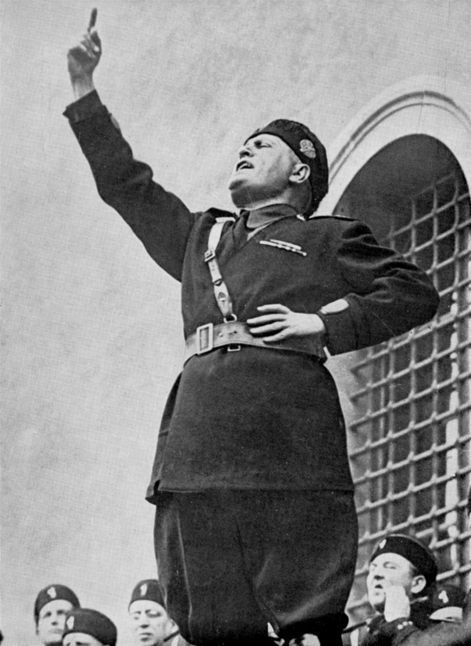 Benito Mussolini, italiensk fascistdiktator, ca 1930-talet av Unbekannt