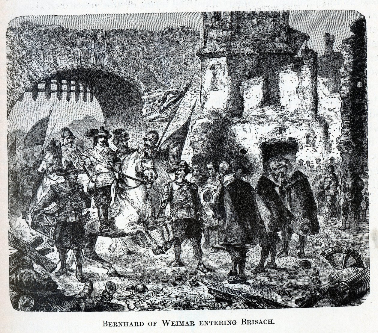 Bernhard av Weimar på väg in i Breisach, 1882 av Unbekannt