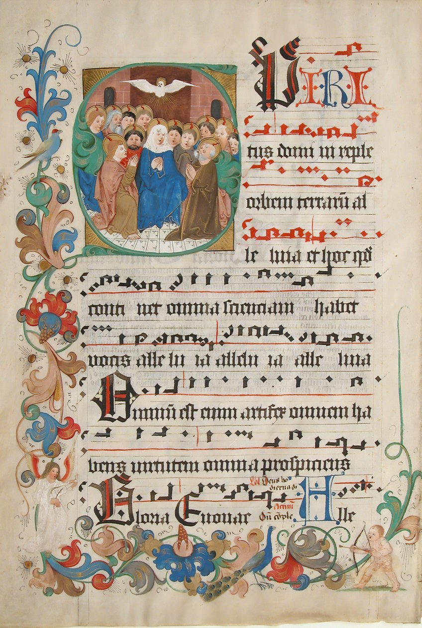 Bifolium från ett Gradual, tyskt, sent 1400-tal. av Unbekannt