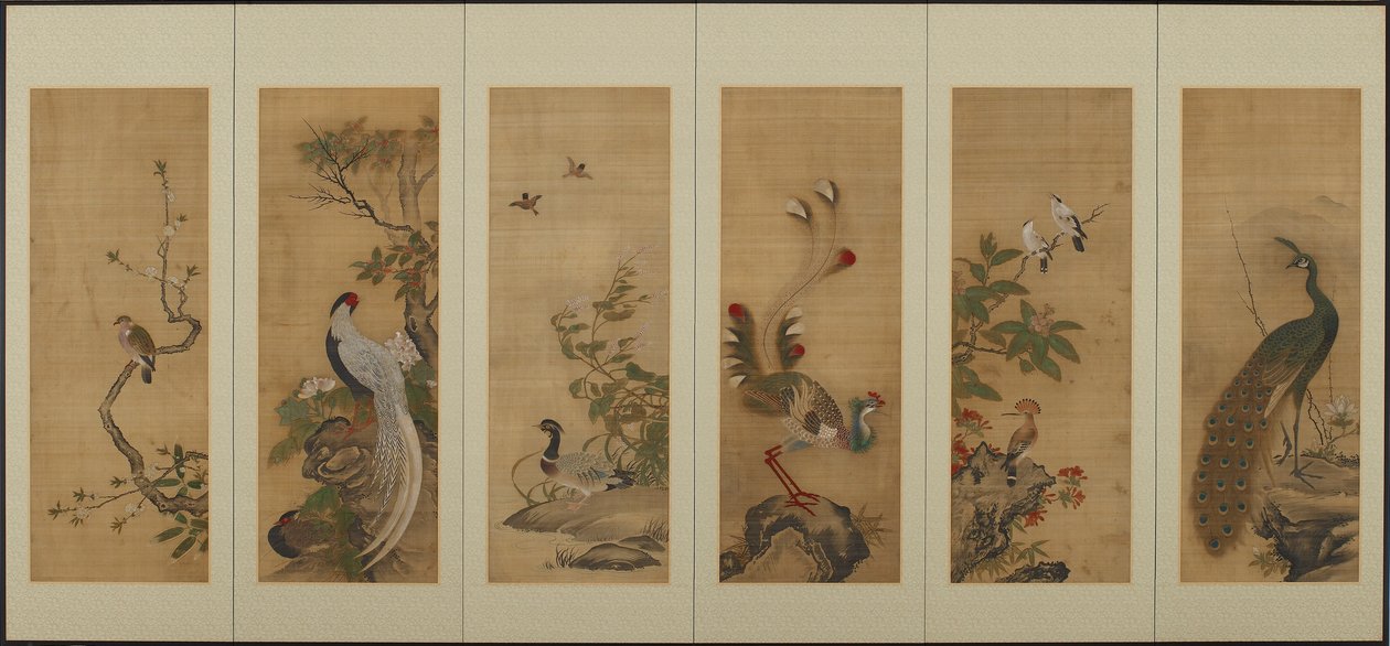 Fåglar och blommor, Edo-perioden, 1700-talet. av Unbekannt