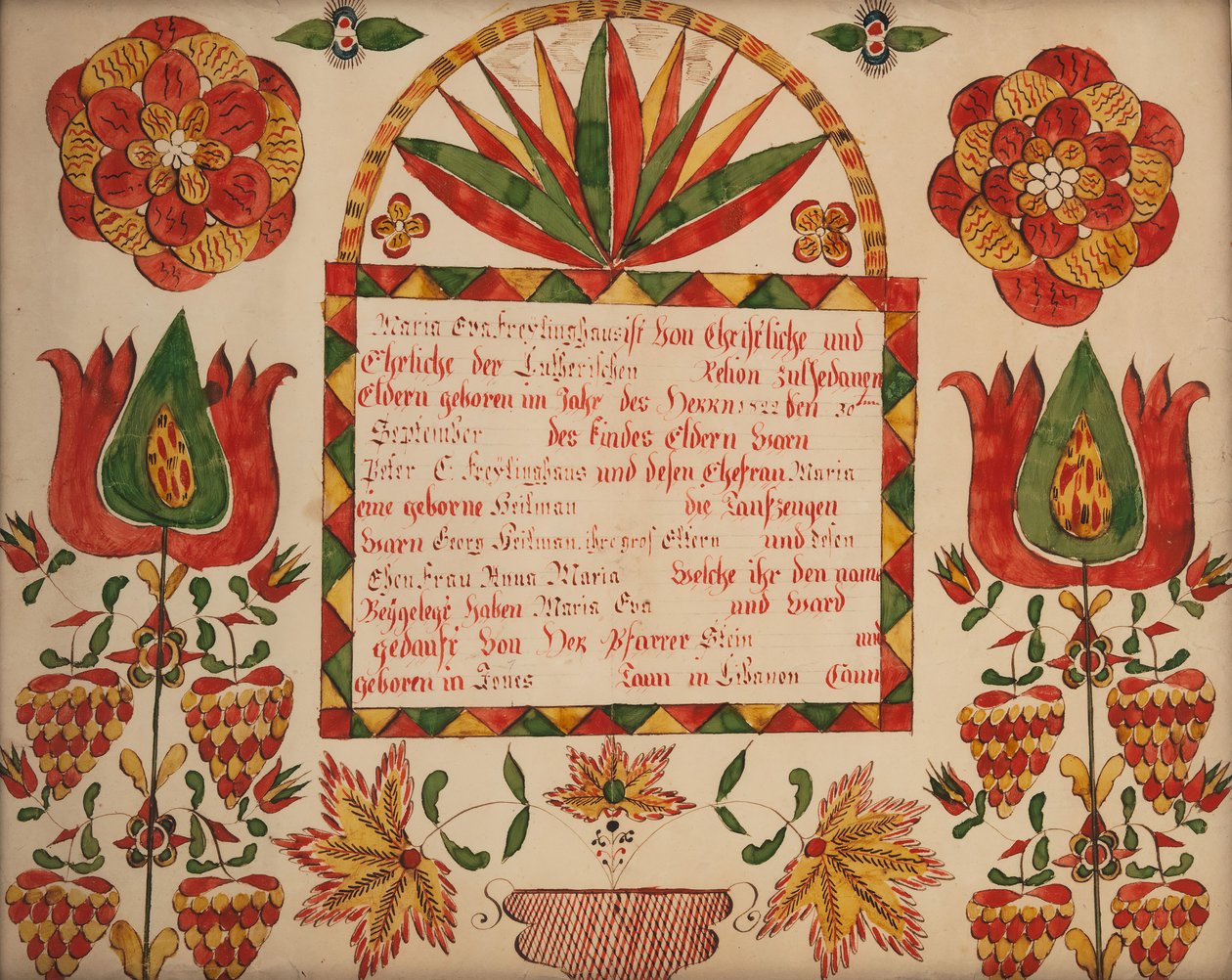 Födelse- och dopbrev, 1822. av Unbekannt