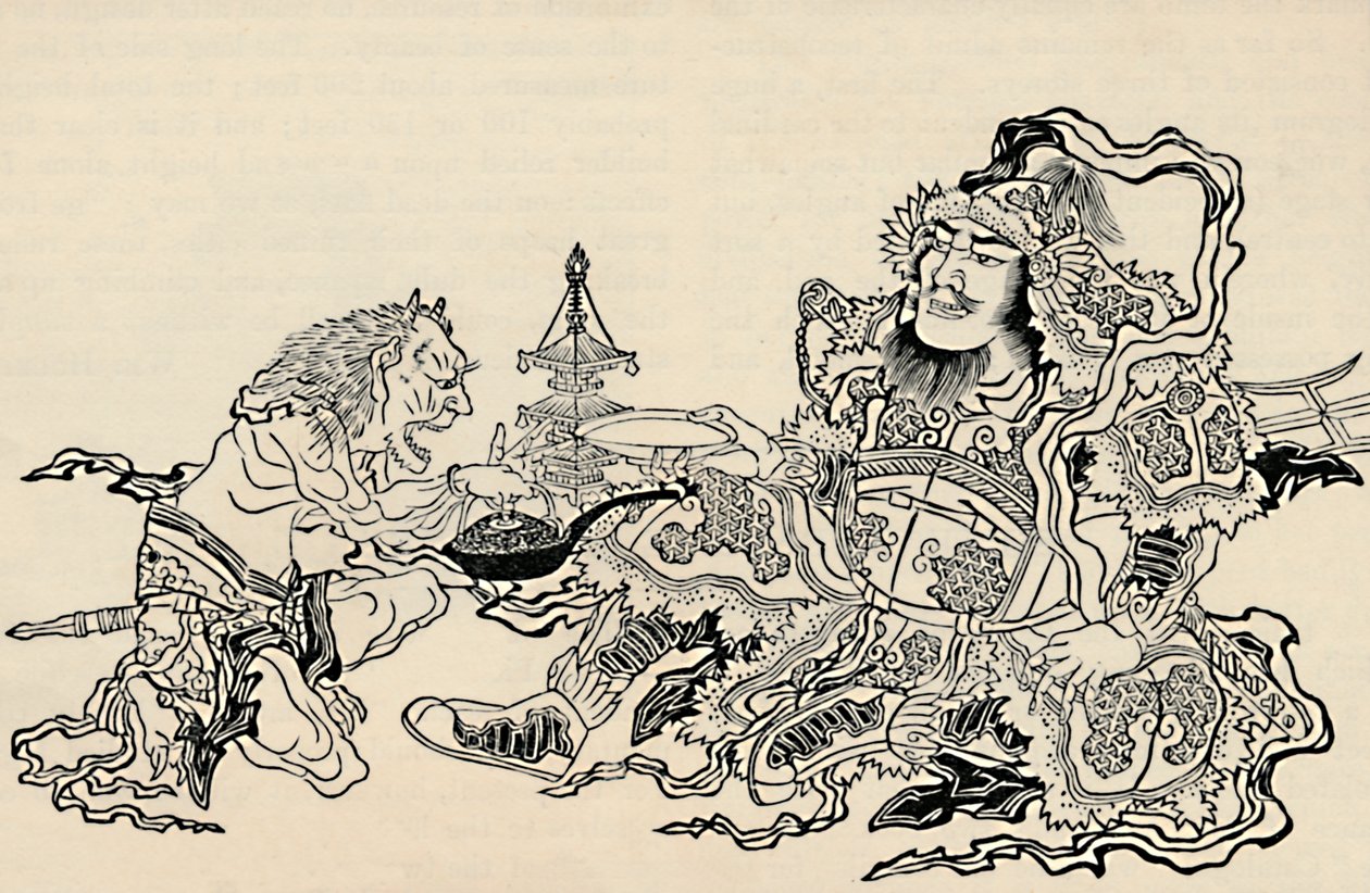 Bishamon and the Ministering Demon, 1886 av Unbekannt