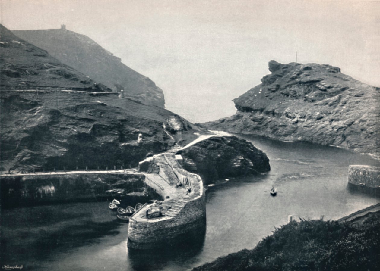 Boscastle - Utsikt över hamnen, 1895 av Unbekannt