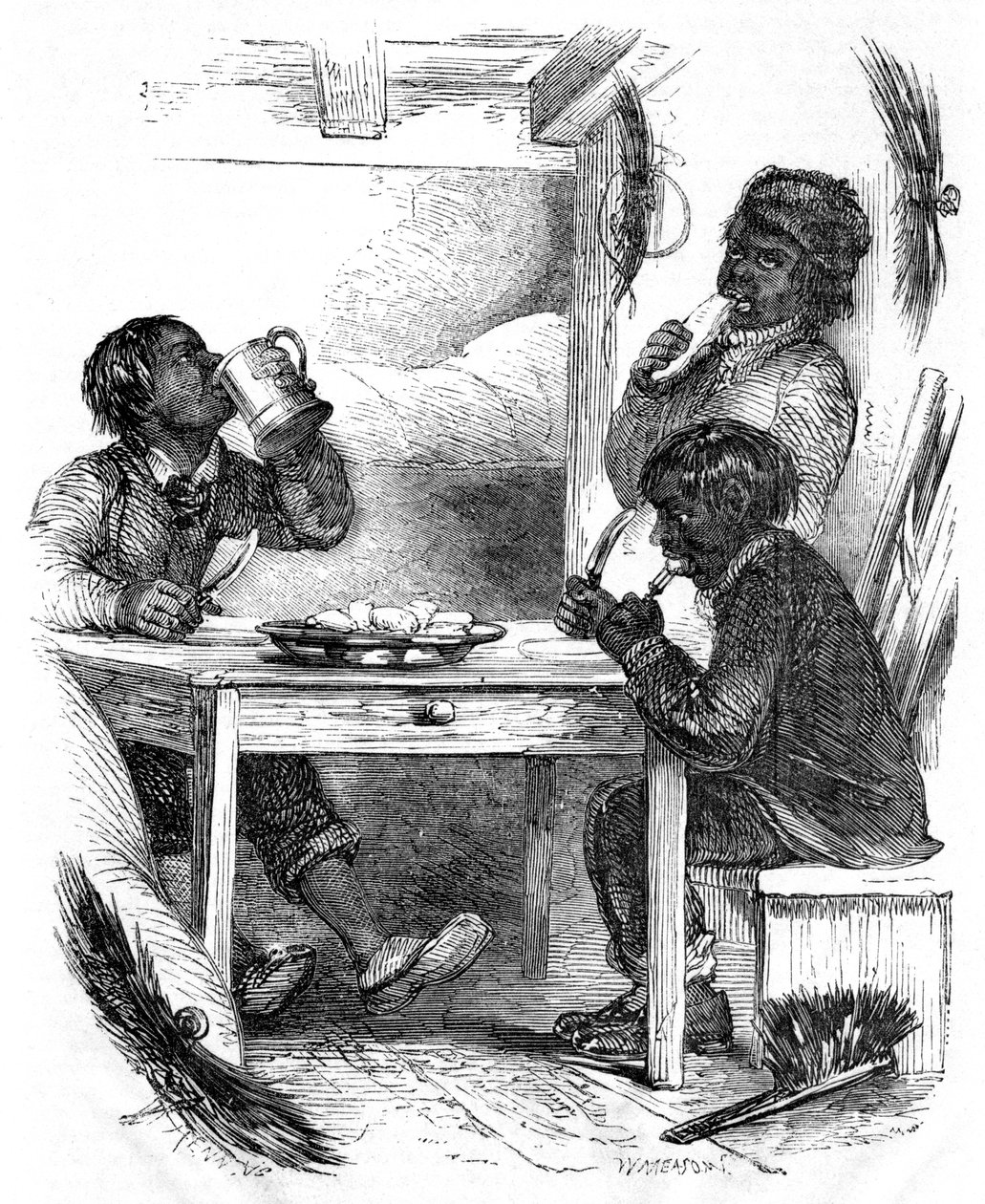 Skorstensfejare som äter sin kvällsmåltid, 1861 av Unbekannt