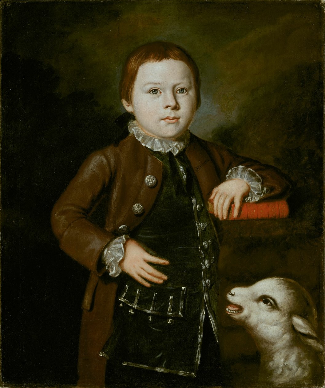 Pojke av Hallett familj med lamm, 176676. av Unbekannt
