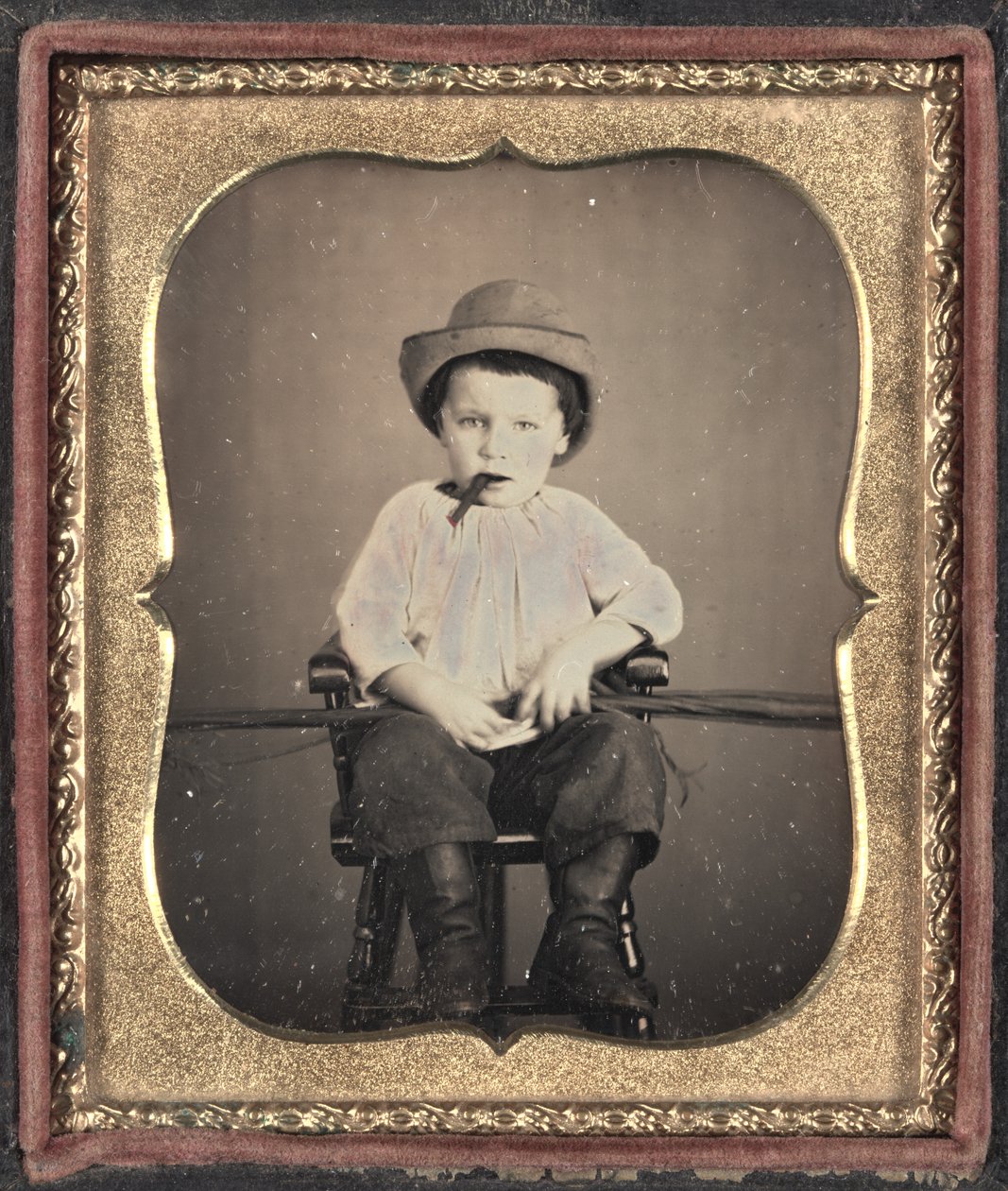 Pojke med cigarr, ca 1855. av Unbekannt