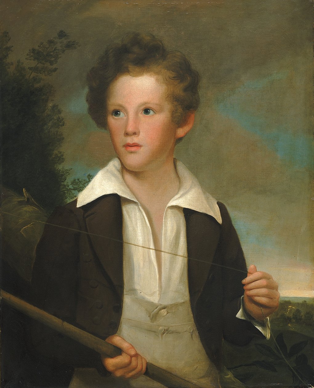 Pojke med en fiskespö, ca. 1840. av Unbekannt