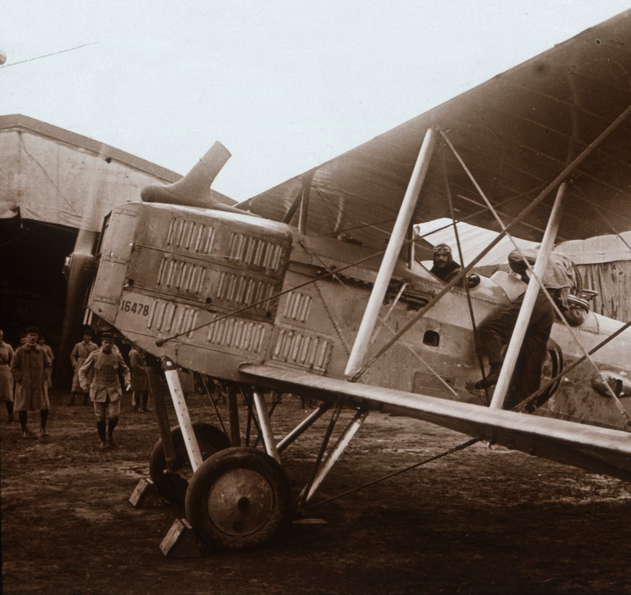 Breguet-biplan på väg att lyfta, c1914-c1918 av Unbekannt