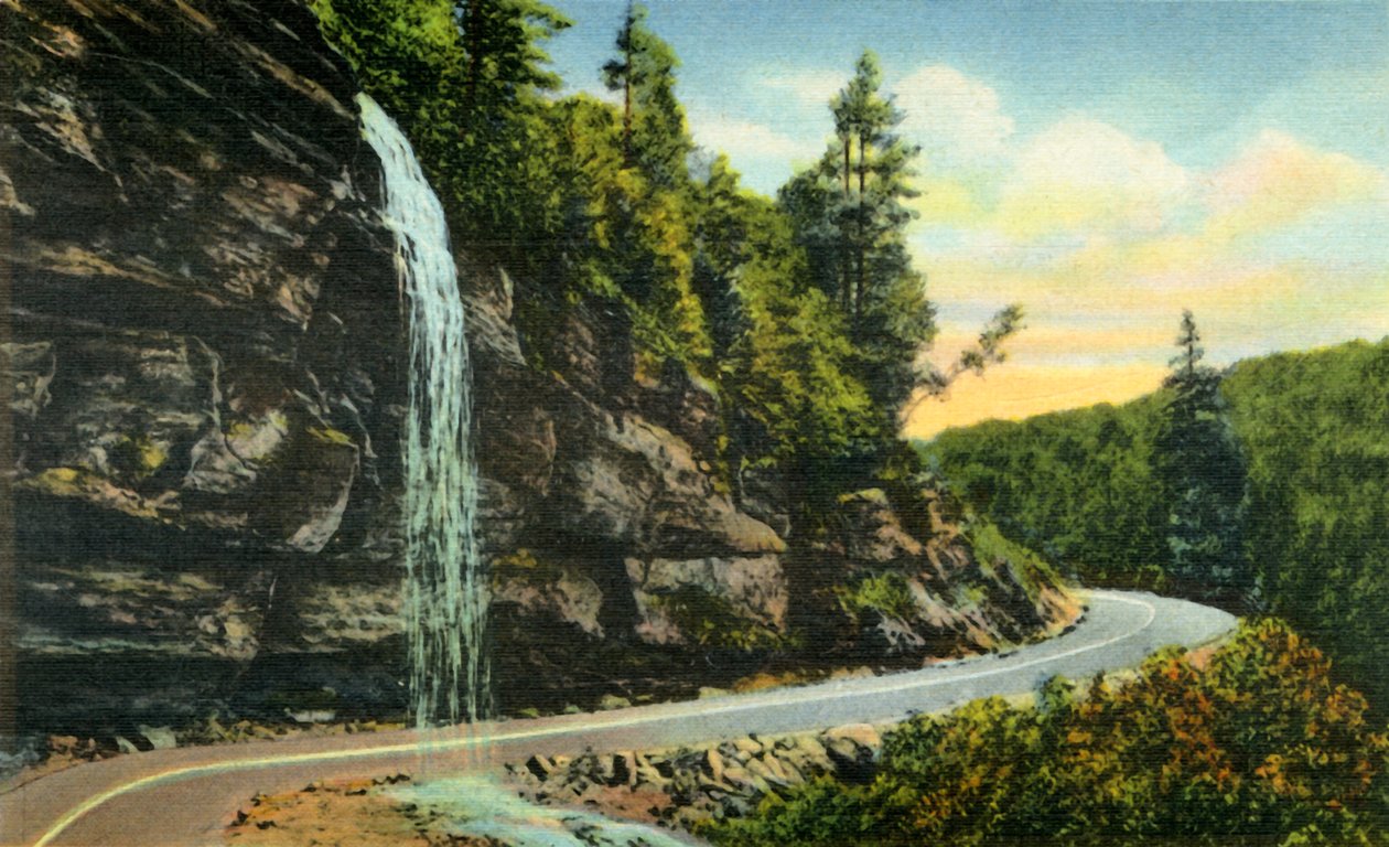 Bridal Veil Falls, Western North Carolina, 1942. av Unbekannt