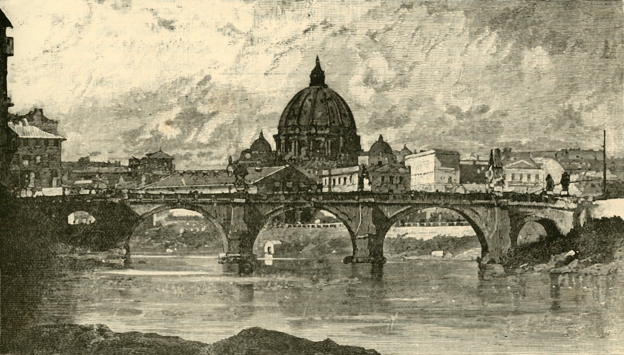 Bridge of St. Angelo, Rom, 1890. av Unbekannt