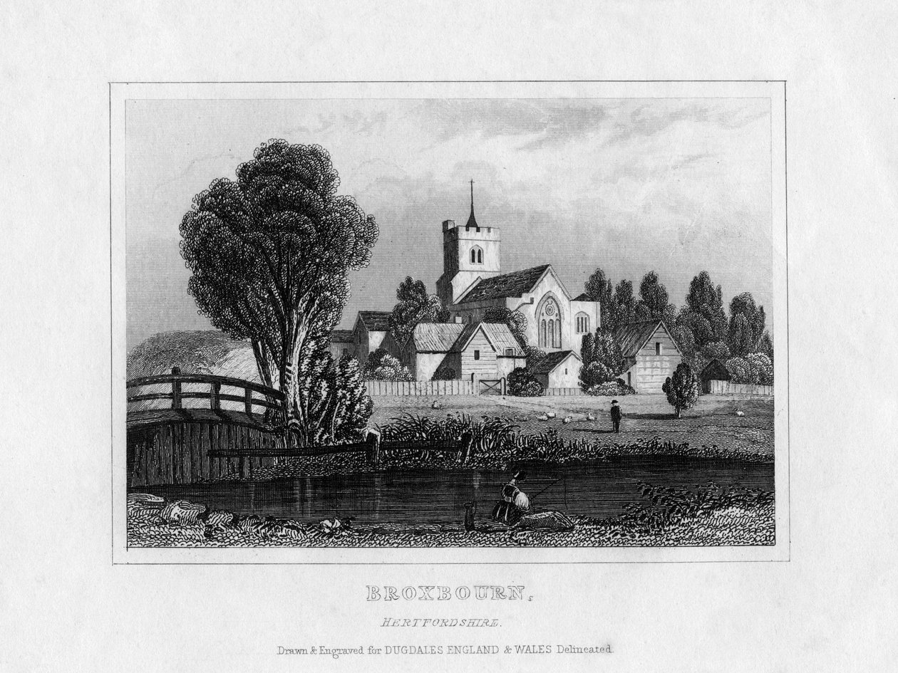 Broxbourne, Hertfordshire, mitten av 1800-talet av Unbekannt