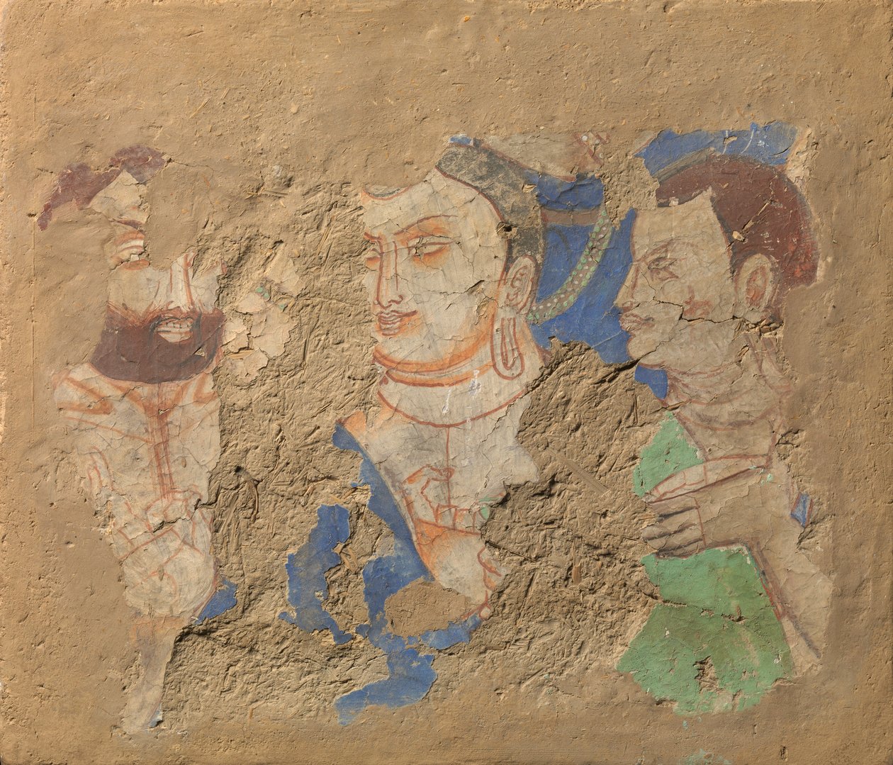 Buddha med två lärjungar, ca. 6-7-talet. av Unbekannt