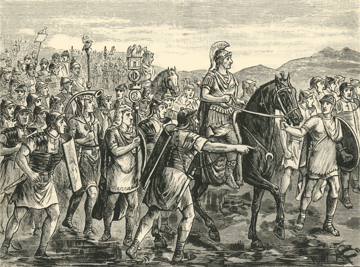 Caesar korsar Rubicon, 1890. av Unbekannt
